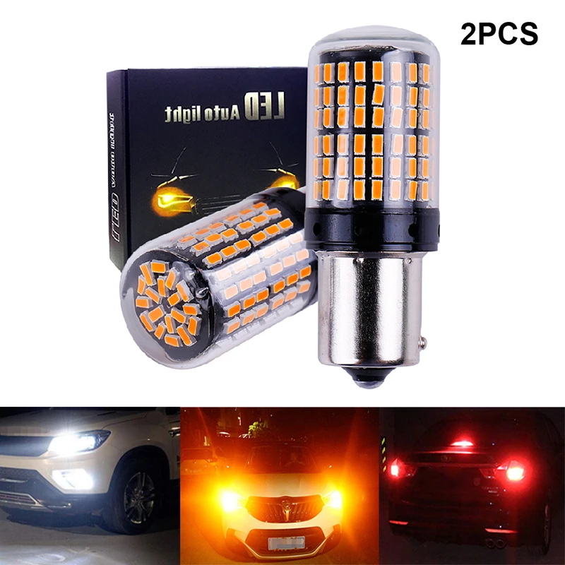 2x3014 144smd CanBus S25 1156 BA15S P21W светодиодный BAY15D BAU15S PY21W лампа T20 7440 W21W W21/5 Вт лампы для