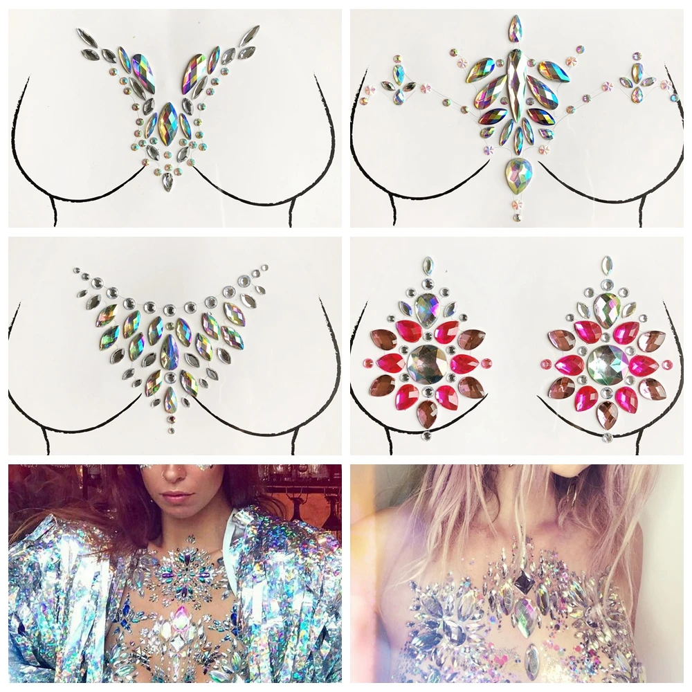 Тела ювелирные изделия рейв Фестиваль Стразы ювелирное изделие для тела прочно