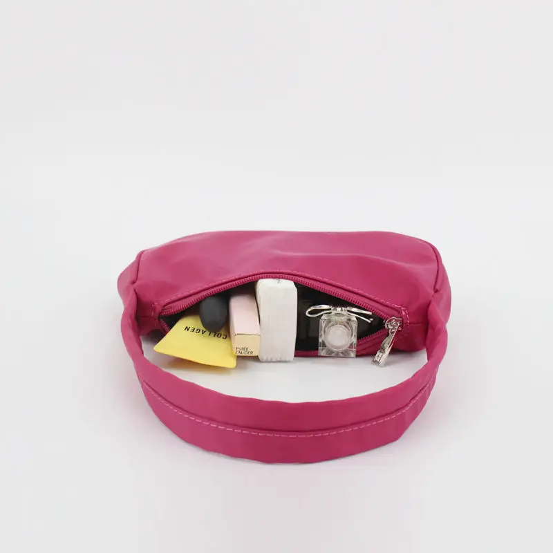 

Fashion Design Girls Nylon Underarm Bags Simple Solid Color Women Small Square Shoulder Bag Portable Ladies Hobos Purse Handbags