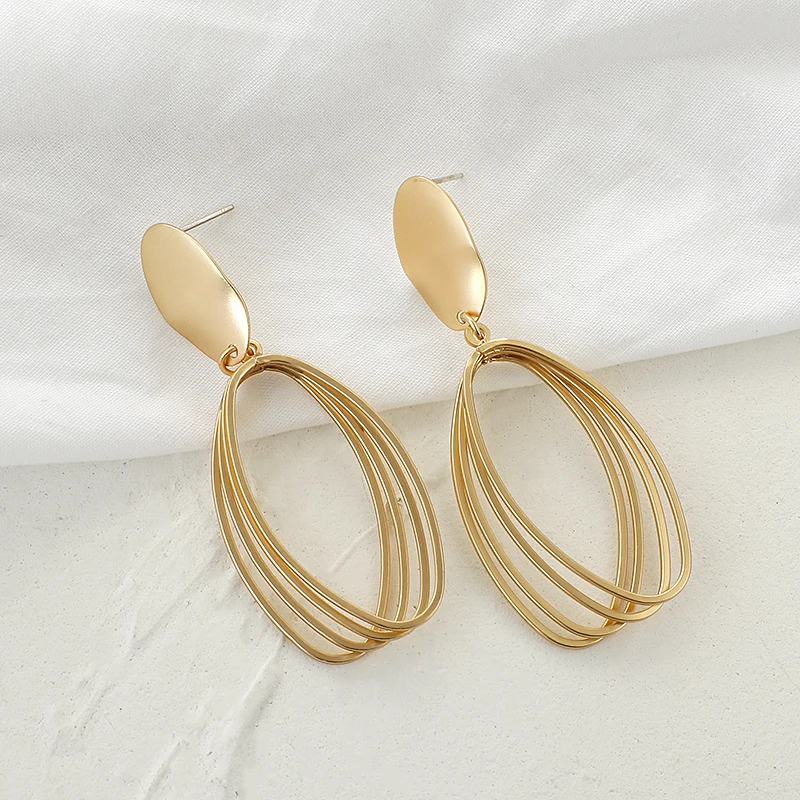 

AENSOA Fashion Metal Statement Earrings 2020 Gold Color Geometric Earrings For Women Hanging Dangle Earring Earring Jewelry