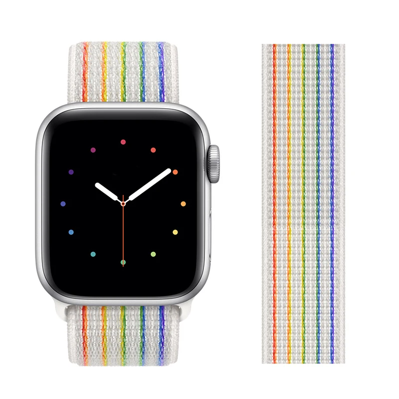 

Strap for apple watch band 44mm 40mm 42mm 38mm Accessorie smartwatch watchband Nylon Loop for iWatch Series 3 4 5 6 se