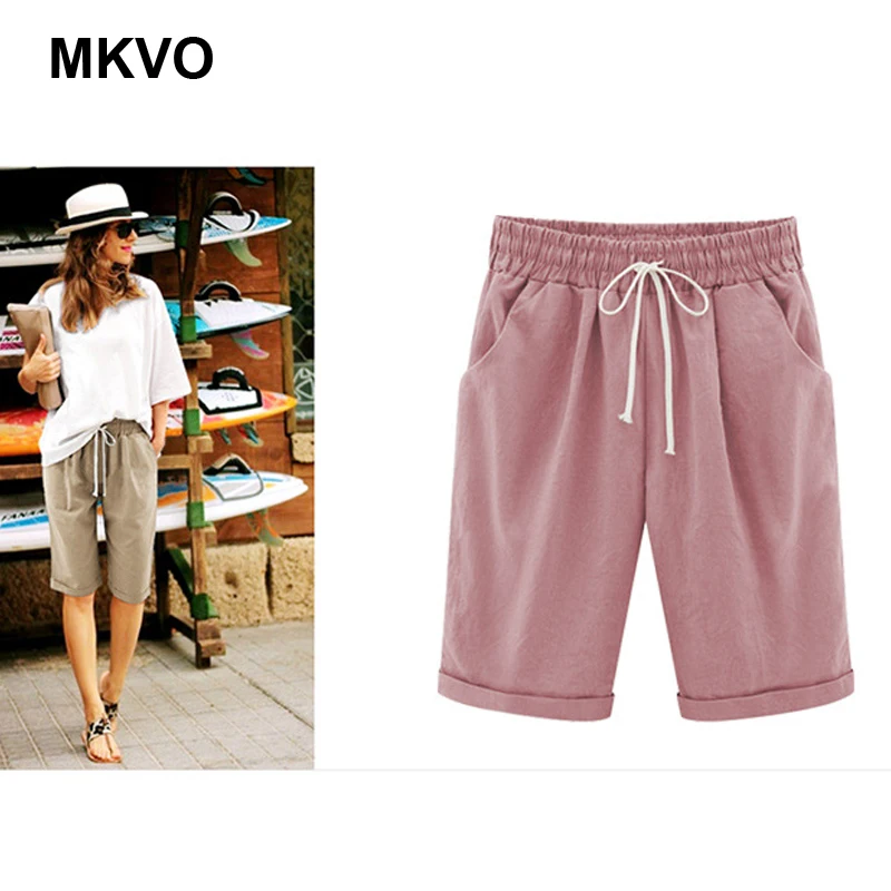 8XL Летние повседневные женские брюки-Капри хлопковые эластичные брюки с высокой