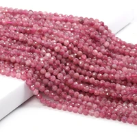 2 3 4mm small faceted loose beads natural stone pink tourmaline beads for diy necklace bracelet jewelry making accessories 14