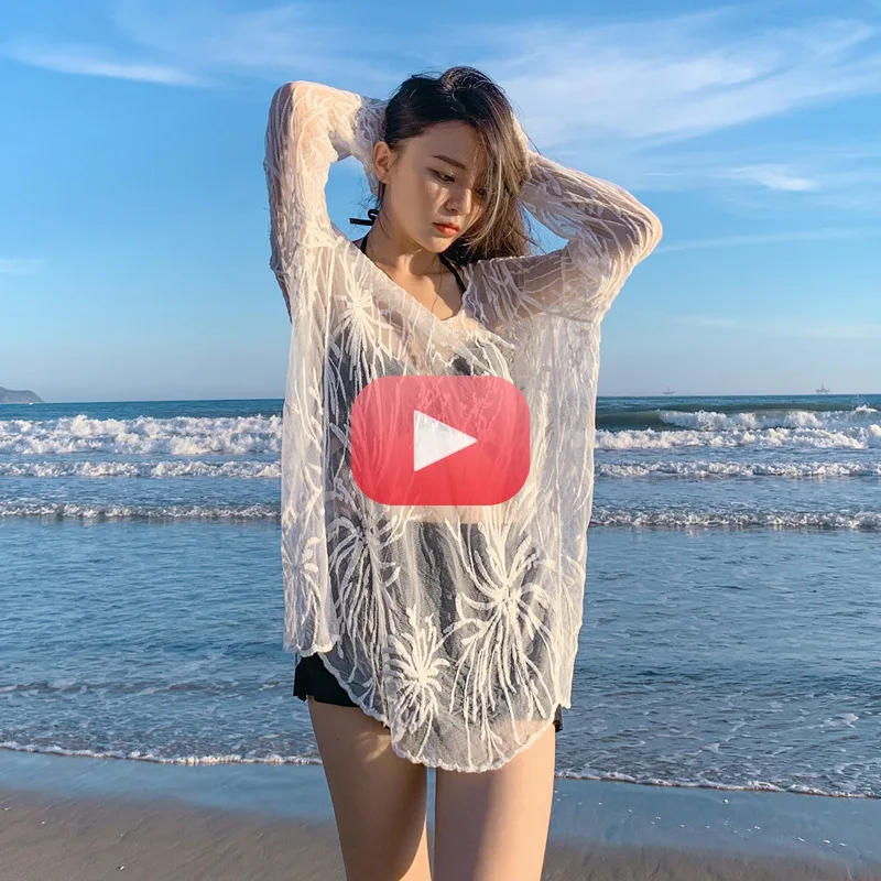 

Накидки для купального костюма, летняя Солнцезащитная рубашка, Свободная Повседневная блузка, бикини, женский пляжный курортный Лидер прод...