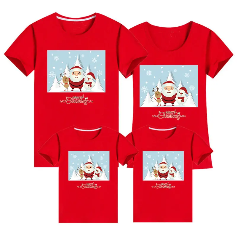 

Family Matching Outfits Mommy Daddy And Me Clothes T-shirt Christmas Snowman Mother And Daughter New Family Matching Clothes