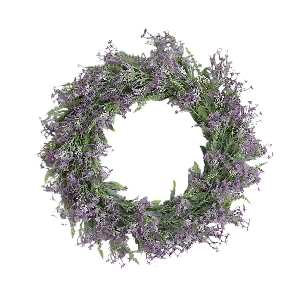 

MeterMall Fake Lavender Hanging Wreath Garland for Front Door Christmas Party Wedding Decoration