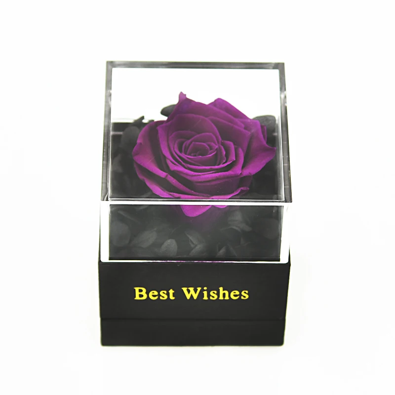 purple rose 9 стилей вечные розы цветы с подарочной коробкой поздравительная открытка Forever Rose новогодние подарки для женщин Прямая поставка - Color: purple rose