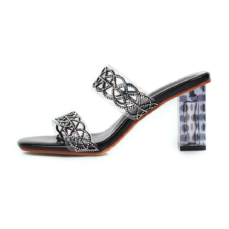 Женские босоножки на квадратном каблуке siremy прозрачные сандалии из ПВХ с