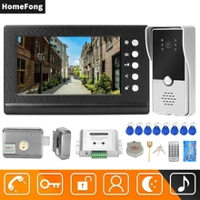 HomeFong Wired Video Intercom with Lock Home Security Door Phone Access Control System Kit  7 Inch Screen Street Doorbell Camera