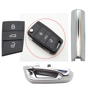 Металлическая накладка для ключей Cocolockey, блестящая, для Vw Gollf 7 MK7, Skoda Octavia A7, Seat Remote Keyless Auto, металлическая деталь для гольфа Mk7