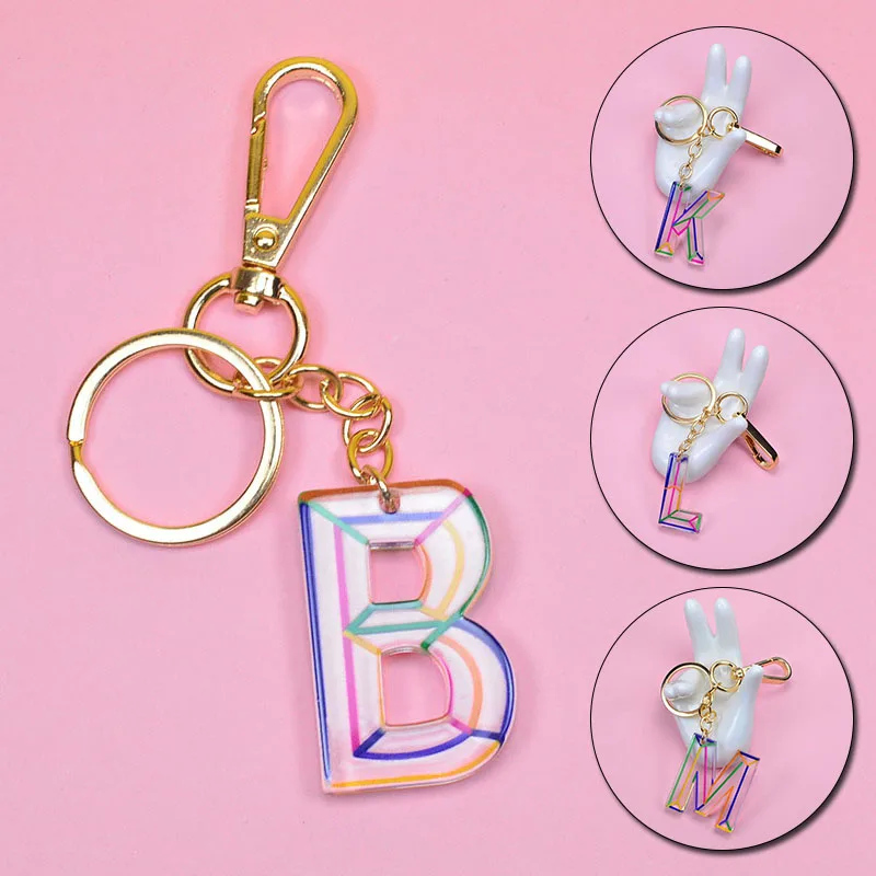 

Letter Keychain Women Tassel Jewelry Pendant Resin Key Ring Shining Crystal 26 Alphabet Key Holder Girlfriend Gift For Bag/Car