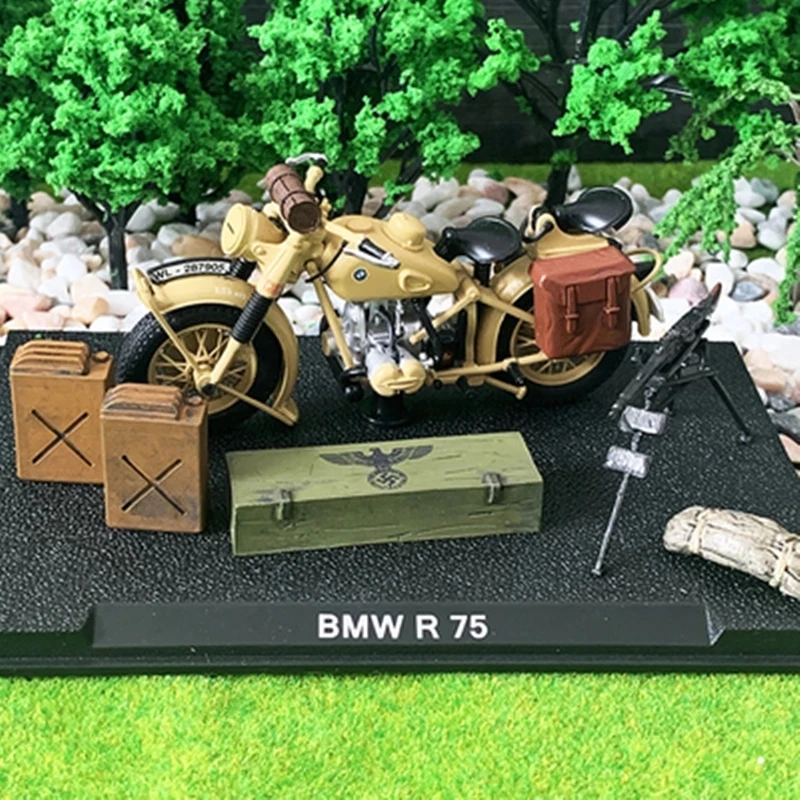 

1:24 BMW-R75 World War Classic Alloy Motorcycle Tricycle Diecast Model Toy Vehicle Simulation Collection Gifts Toys for boys