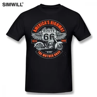 route 66 america highway t shirt mens breathable short sleeve cotton tees top round neck biker t shirts oversize classic tshirt