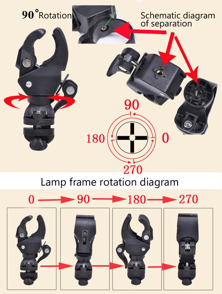 Зажим для светильник онаря поворотный на 360 градусов кронштейн крепления вспышки