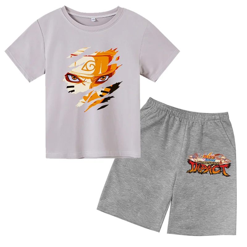Cross-border foreign trade Japanese animation Kakashi cartoon print T-shirt suit boys and girls casual sportswear
Cross-border foreign trade Japanese animation Kakashi cartoon print T-shirt suit boys and girls casual sportswear