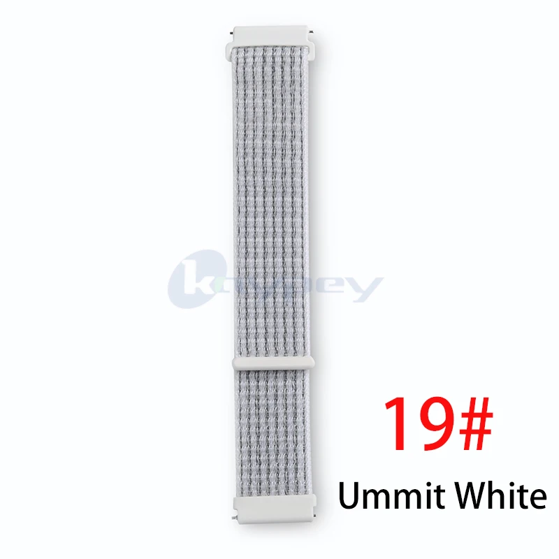 Ummit Whtie 20 мм нейлоновая петля тканый ремешок для Xiaomi Huami Amazfit GTS Смарт часы пригоден для ношения на запястье браслет для Amazfit gtr 42 мм ремешок для часов - Цвет: Ummit Whtie