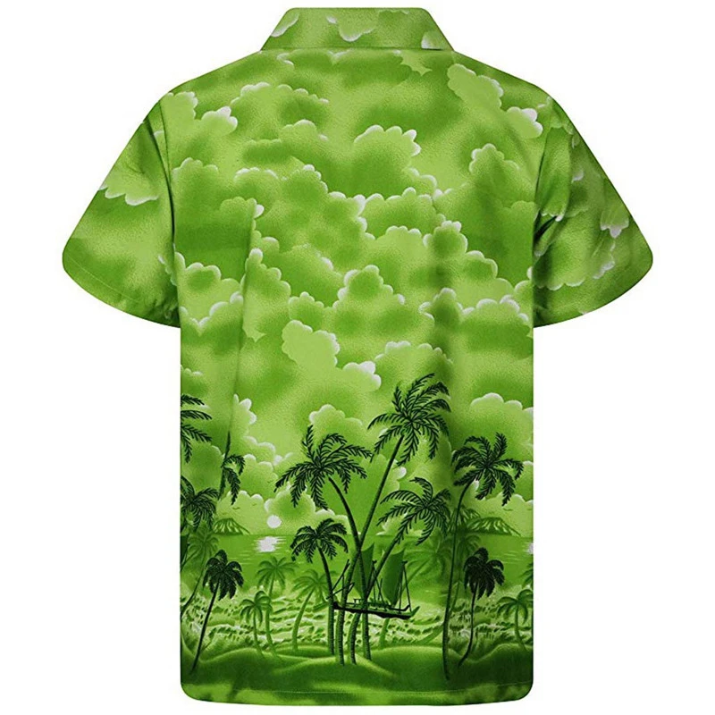 

Mens Summer Hawaiian Shirt Floral T-Shirt Aloha Party Beach Holiday Blouse Tees