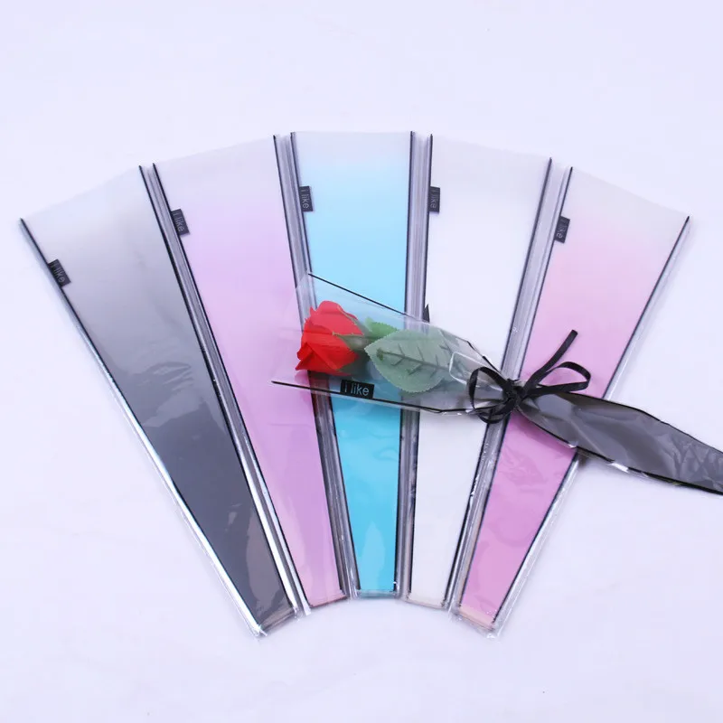 50 шт. Цветочная упаковочная бумага градиентный цвет Одиночный пакет Роза ОПП