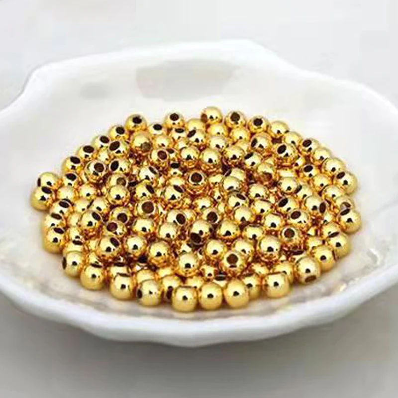 

Латунные круглые бусины с позолотой 14 к, 4 мм, 500 шт.