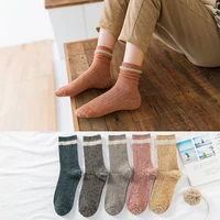 10 pairsset womens socks autumn and winter japanese loose socks striped one bar women socks wholesale