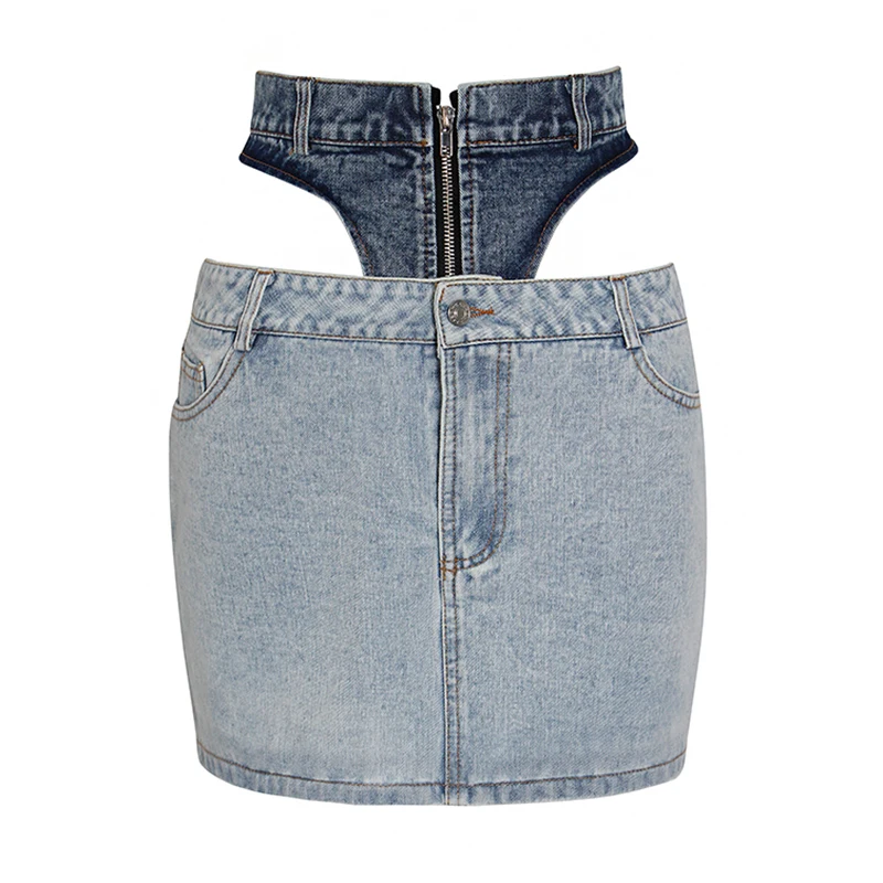 

SISPELL Patchwork Hollow Out For Female Skirts High Waist Slimming Hit Color Women's Sexy Mini Skirt 2020 Fashion New Tide