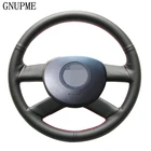 DIY ручной работы из искусственной кожи черная чехол рулевого колеса автомобиля для Volkswagen VW Polo 2003-2006