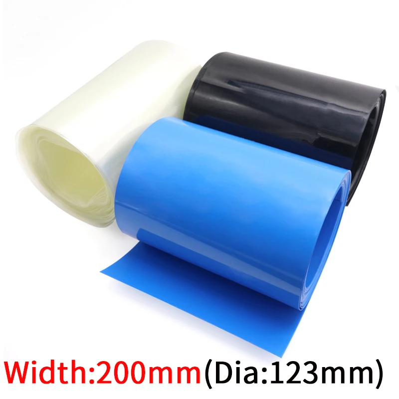 

Dia 127mm PVC Heat Shrink Tube Width 200mm Lithium Battery Insulated Film Wrap Protection Case Pack Wire Cable Sleeve Colorful