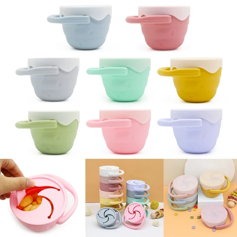 

Твердые Цвет Детские чашка для закусок для Портативный Еда ящик для хранения BPA бесплатные силиконовые Snacker миска-контейнер с крышкой