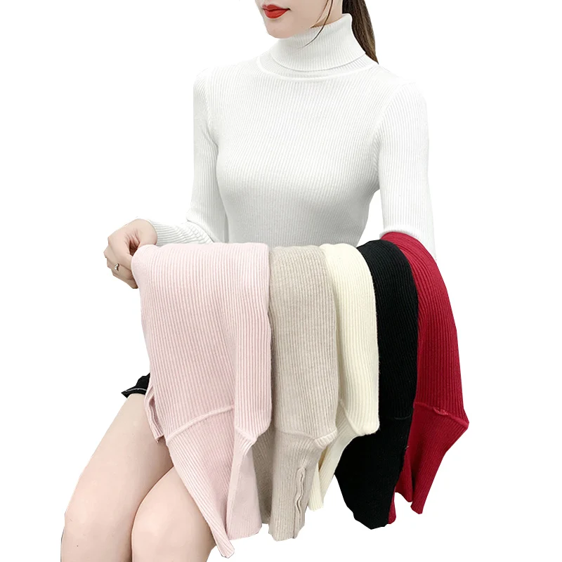 

Turtleneck Sweater Women Autumn/Winter NEW Fashion Slim Inner Wear Pullover Sweaters Ladies Long-Sleeved Knitt Bottoming Shirt