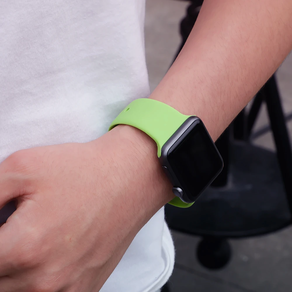 Новые спортивные силиконовые часы для apple watch band 4 44 мм 40 мм(iwatch 5) apple watch 3 2 1 42 мм 38 мм аксессуары для наручных браслетов