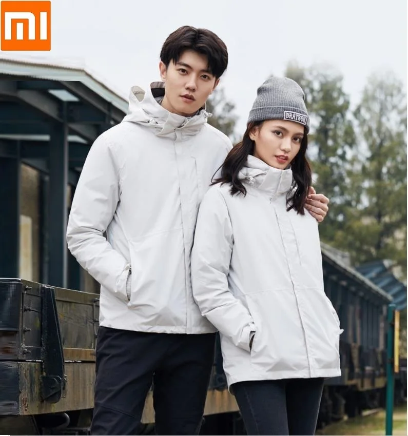 Xiaomi, новинка, куртка для путешествий Три в одном, 90% утиный пух, ветронепроницаемая, непромокаемая, съемная подкладка, пара моделей, теплое пальто
