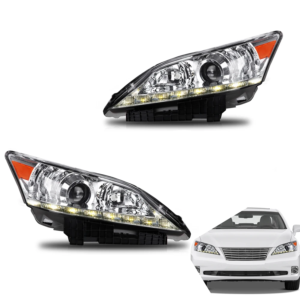 Conjunto de Faros delanteros para Lexus ES350 2010-2012, faros LED DRL con señal de giro móvil, lente de doble haz, accesorios para coche