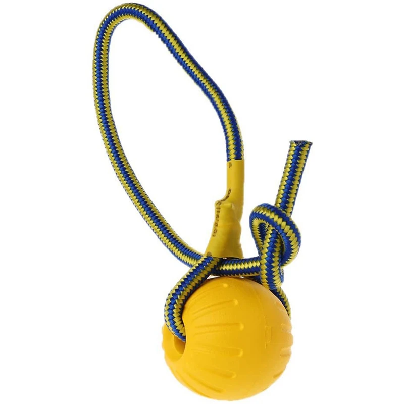 

HOT SALE Pet Dog Training Toy Ball Dog Rubber Ball Chew Bite Resistant Toy With Rope(9Cm)