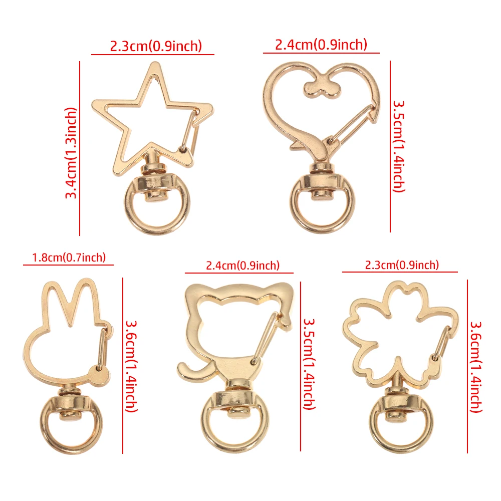 5 шт./компл. металлический карабин триггерные зажимы пряжки для брелков карабины