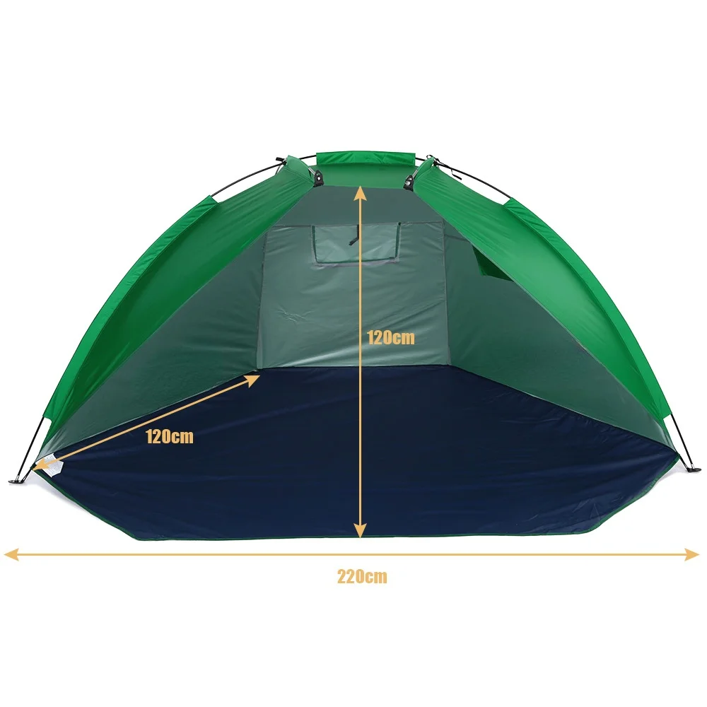 

2 Persons Camping Tent Single Layer Outdoor Tent Anti UV Beach Tents Sun Shelters Awning Shade for Fishing Picnic Park