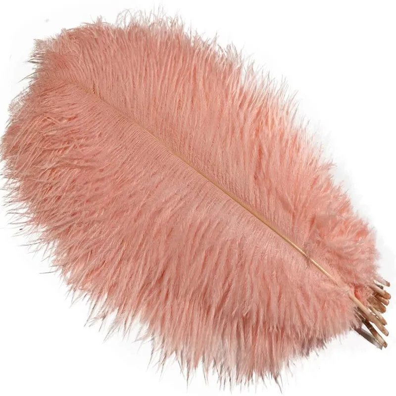 

10/200pcs shell pink Ostrich Feathers plume DIY Plumas needlework everything for handmade Wedding Decoration accessories 15-55cm