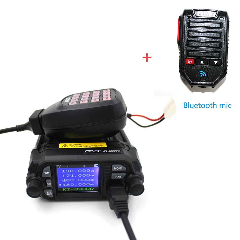 KT-8900D-BT-MIC QYT обновленная KT-8900R Мини Портативная рация KT-8900D цветной четырехъядерный дисплей 25 Вт двухдиапазонный UHF/VHF автомобильный мобильный радиоприемник KT 8900D - Цвет: KT-8900D-BT-MIC