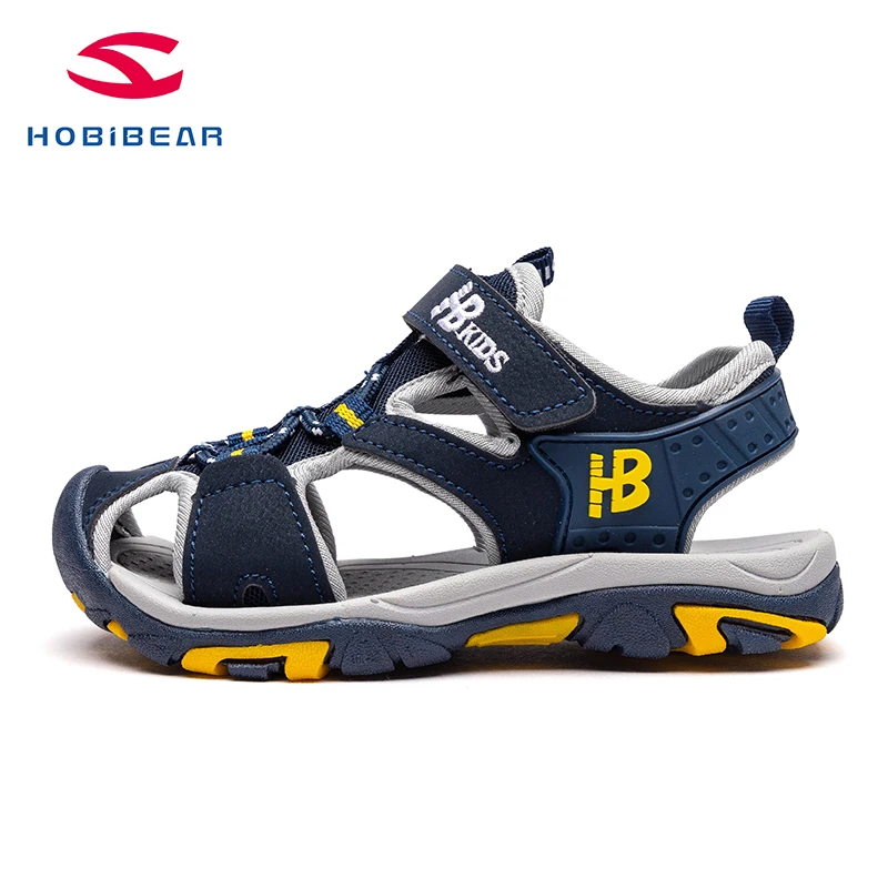 

HOBIBEAR New Design 1pair Boy Children bech Sandals Leather Shoes Close Toe Anti-skid Cut-outs Outdoor Water Boys Shoes W7350