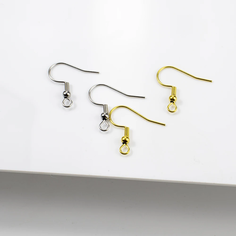 

20Pcs/Lot Stainless Steel French Hook Earring Hook Wires Fish Hook Connectors Hypoallergenic for Diy Drop Earring Jewelry Making