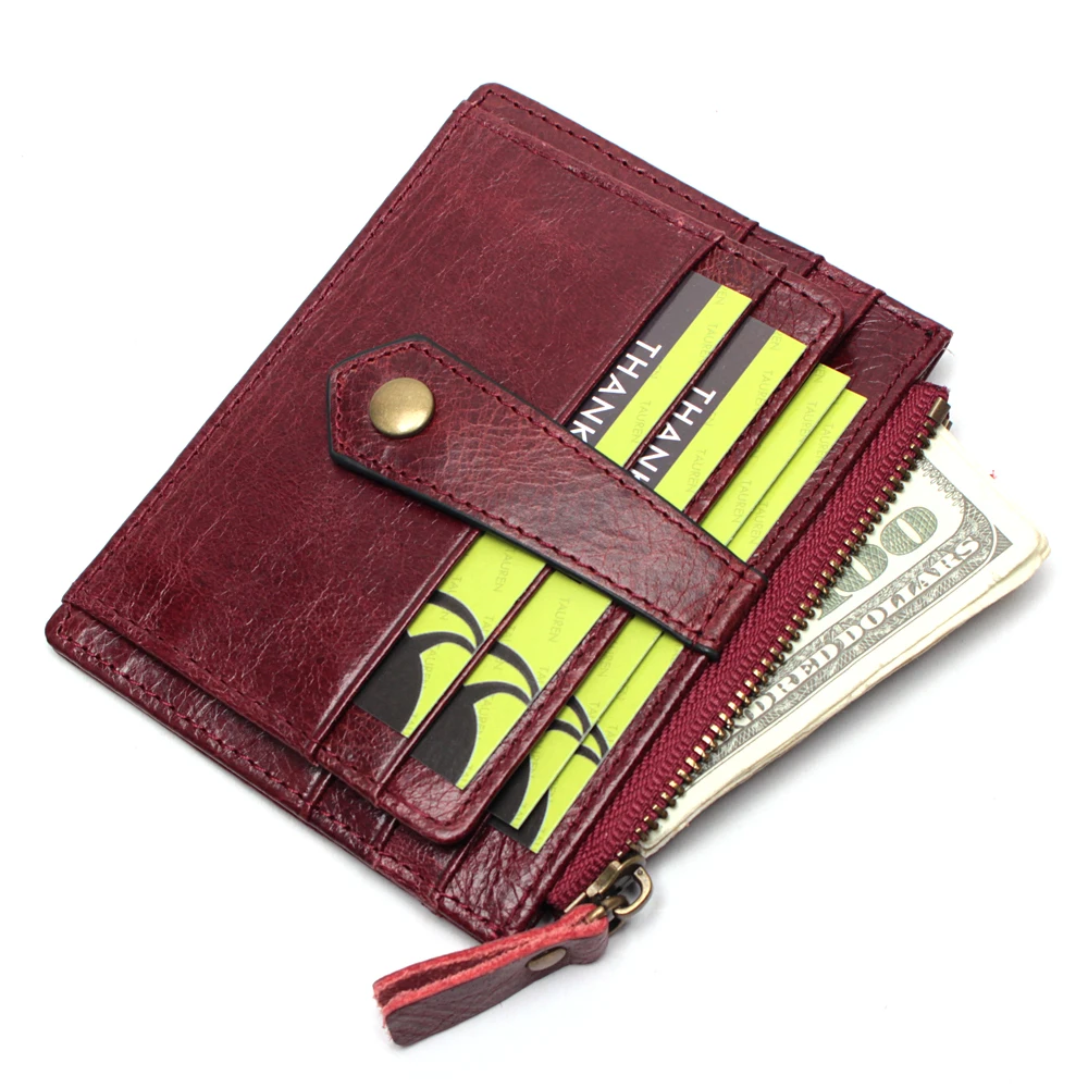 Маленький кошелек из натуральной кожи с RFID-блокировкой для женщин повседневная