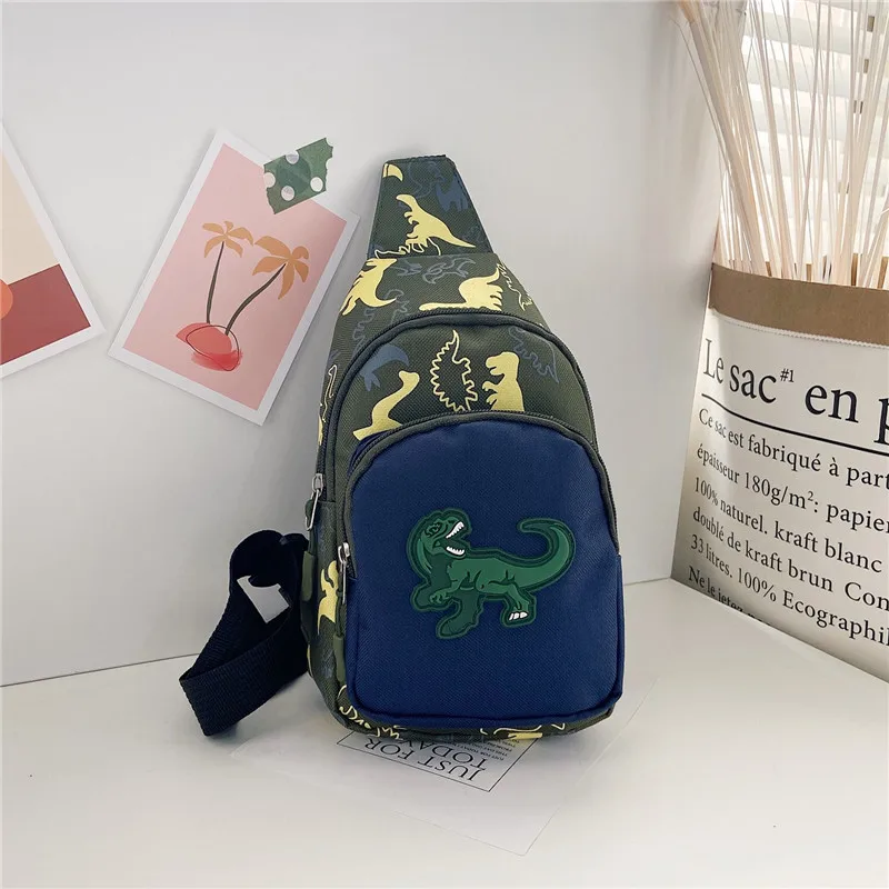 Kid Chest Bag Cute Girl Boy Fanny Cartoon Dinosaur Print Chest Bag Children Belt Bag Money Pouch Baby Zipper Waist Pack Bum Bag