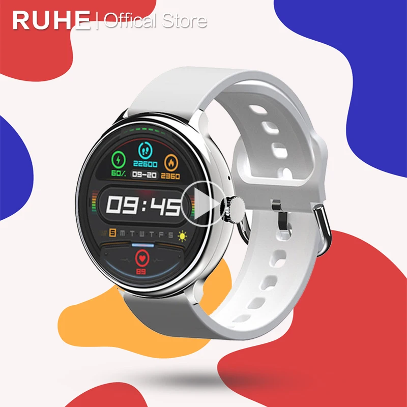 

Смарт-часы K50 для мужчин и женщин, тонометр, пульсометр, водонепроницаемый круглый фитнес-трекер с Bluetooth