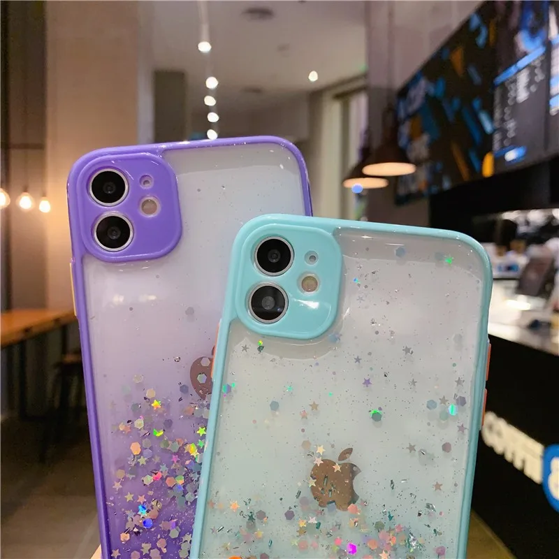 Гладкий блестящий чехол для телефона iPhone 11 iphone 13 12 Pro max 6 6s 7 plus 8 pro X XS Max XR из ТПУ |