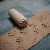 2cm mini daicy flower wood stamp pottery toolsclay emboss pattern block chapter stampceramic texture art supplies