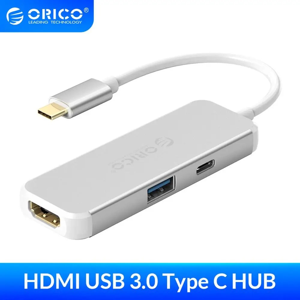 Зарядное устройство ORICO 3 в 1 адаптер с разъемом типа на HDMI 4K HD USB3.0 разветвитель