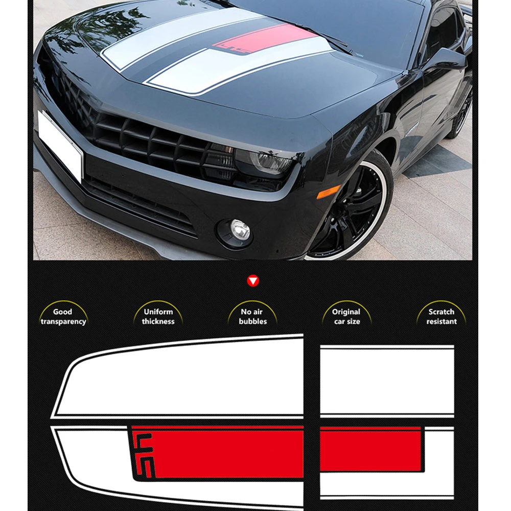 

1Set Car Styling Front Bonnet Rear Stripes Hood Trunk Engine Cover Decal Car Stickers for Chevrolet Comalo