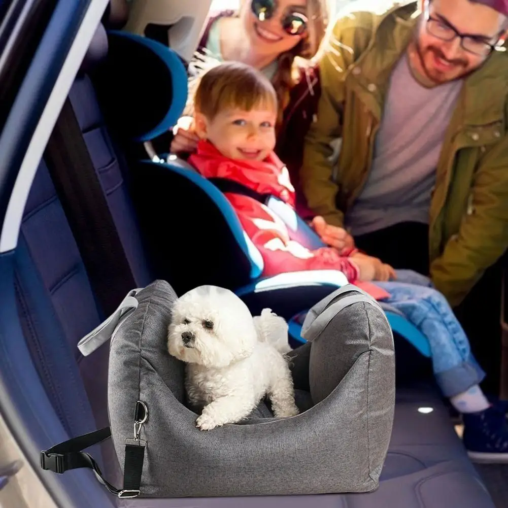 Asiento de coche del perro de elevador de asiento para mascota con asas para los asientos de coche peque&ntilde;o perro y gato asiento de seguridad port&aacute;til de viaje nido mascota-2