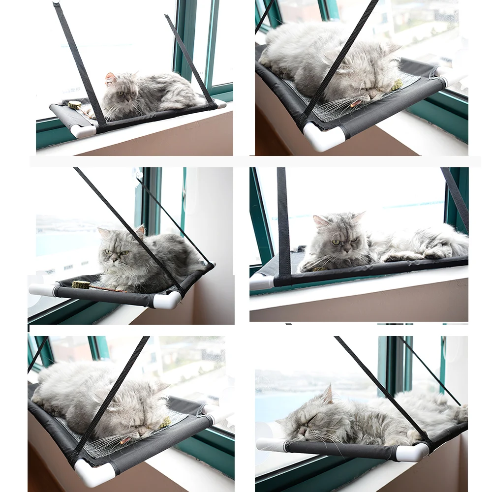 

New Cat Window Perch Hammock Bed Pet Hanging Cat Bed Mat Soft Cat Hammock Window Hammocks 10KG cat Safe Hanging Shelf Seat Beds