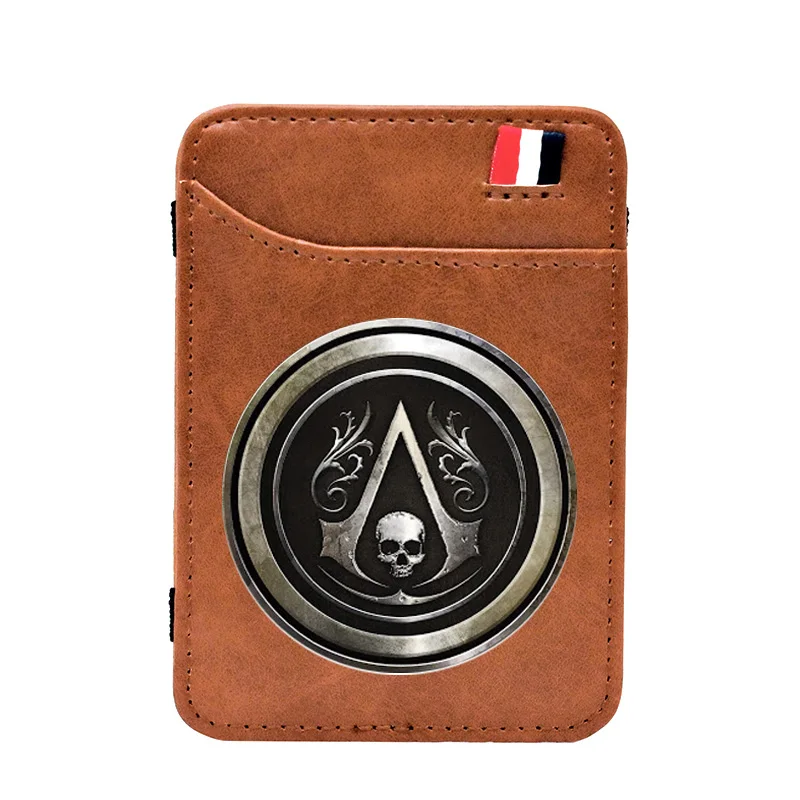 

New Assassin Hero Digital Printing Leather Magic Wallets Men Women Cool Card Holder Purse Mini Money Clip Gift