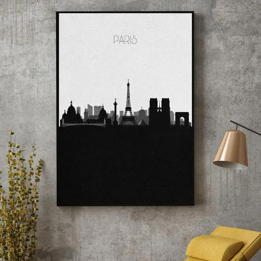 Париж Городской пейзаж картины на холсте принт современный плакат Настенная